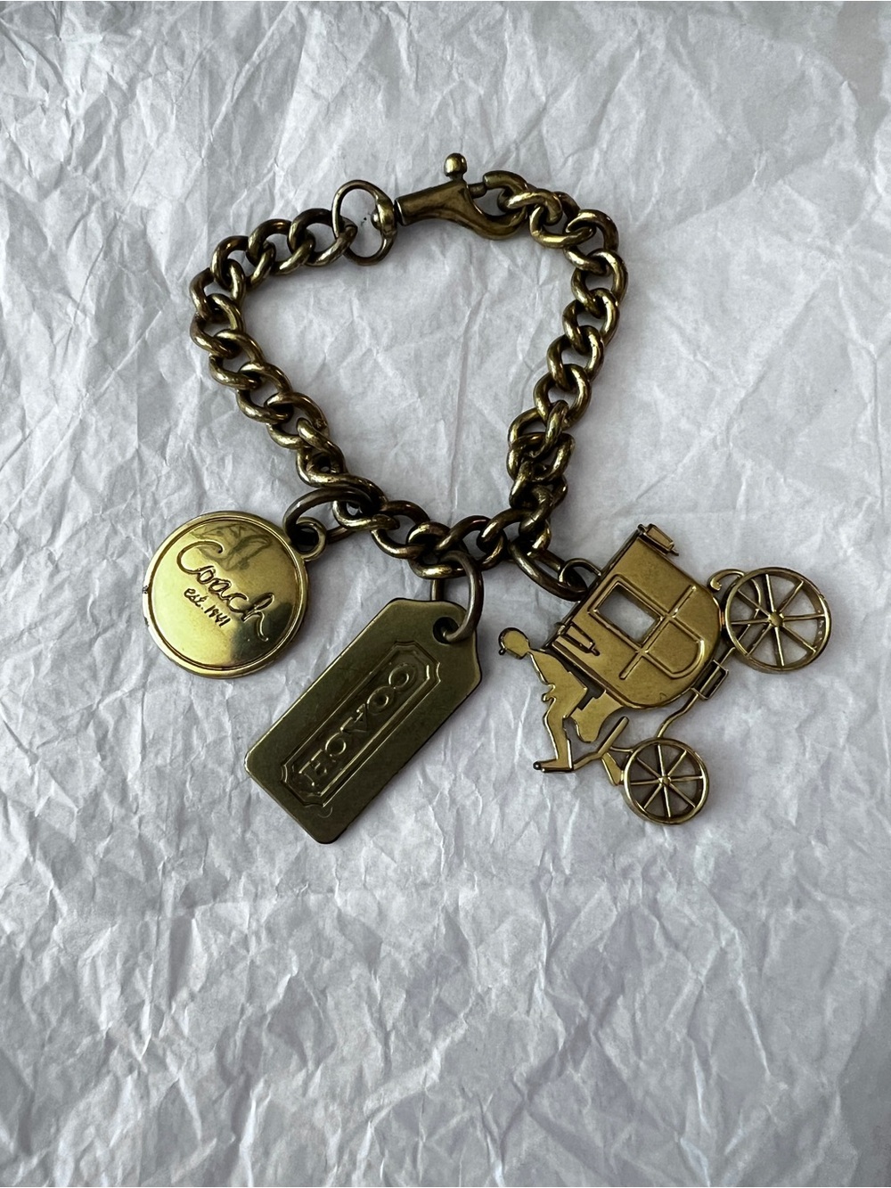Coach Horse & Carriage Bag Charm Brass
